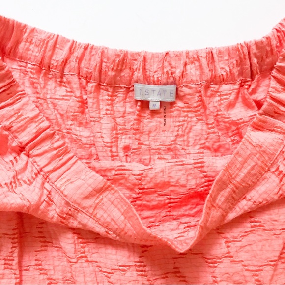 1. State Coral Off Shoulder Textured Knit Top NWOT - Picture 6 of 8